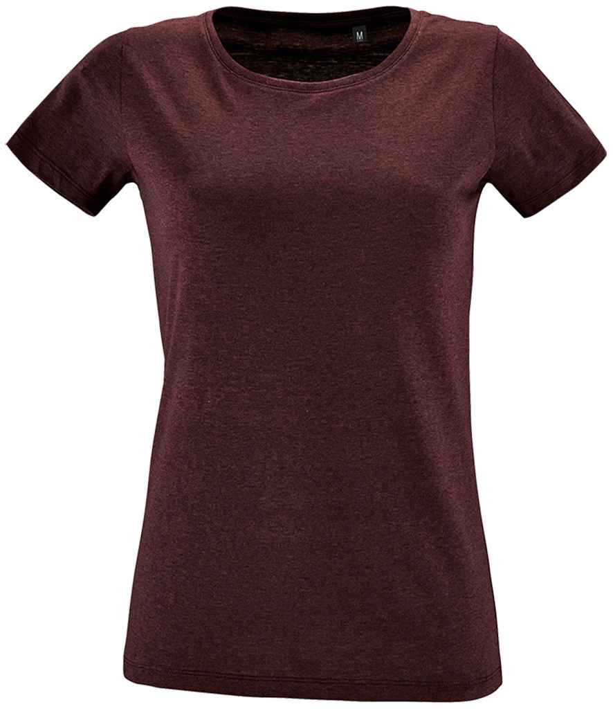 SOL'S Ladies Regent Fit T-Shirt in Heather Oxblood by SOL'S — Custom branded clothing by Print Press, featuring premium embroidery produced in our specialist print lab in the UK.