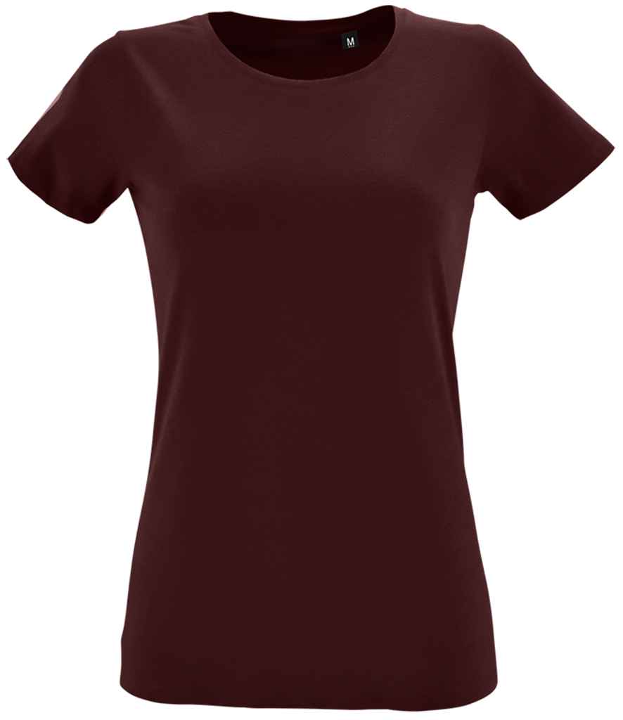SOL'S Ladies Regent Fit T-Shirt in Oxblood by SOL'S — Custom branded clothing by Print Press, featuring premium embroidery produced in our specialist print lab in the UK.