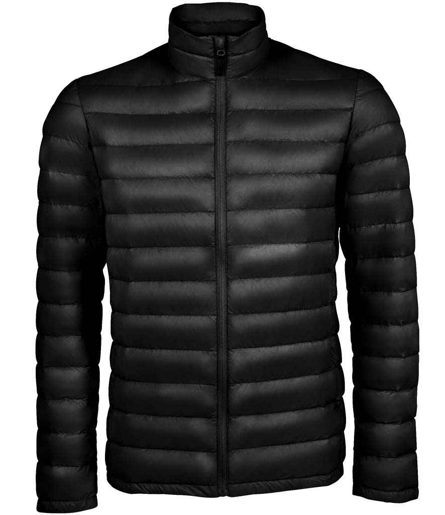 SOL'S Wilson Lightweight Padded Jacket in Black by SOL'S — Custom branded clothing by Print Press, featuring premium embroidery produced in our specialist print lab in the UK.