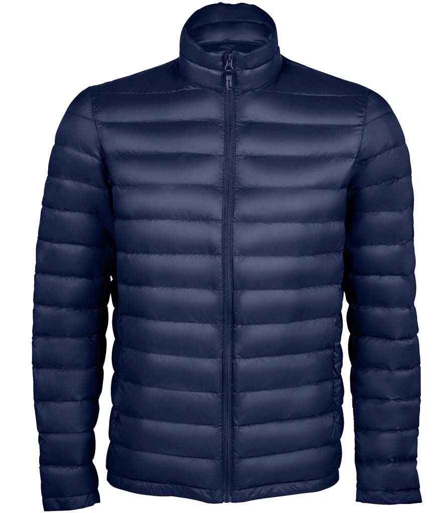 SOL'S Wilson Lightweight Padded Jacket in French Navy by SOL'S — Custom branded clothing by Print Press, featuring premium embroidery produced in our specialist print lab in the UK.