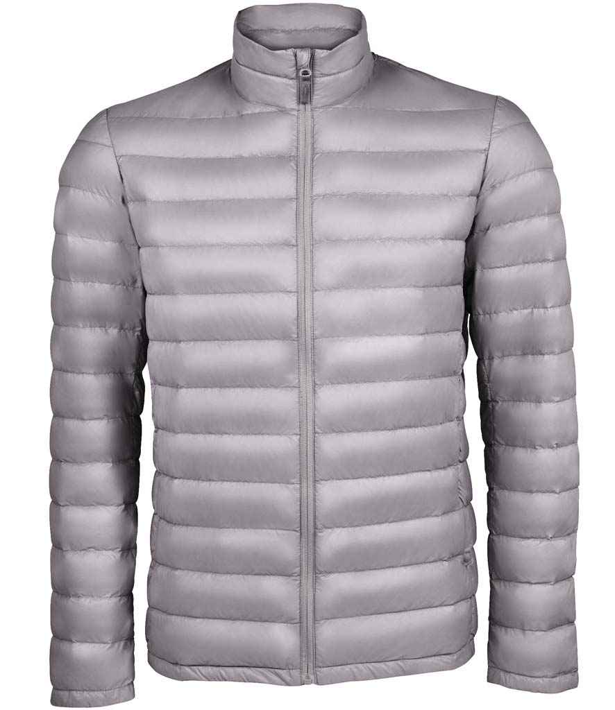 SOL'S Wilson Lightweight Padded Jacket in Metal Grey by SOL'S — Custom branded clothing by Print Press, featuring premium embroidery produced in our specialist print lab in the UK.
