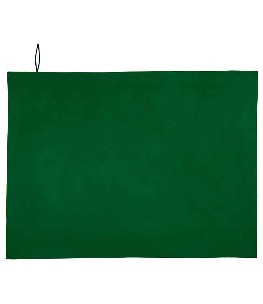 SOL'S Atoll 100 Microfibre Bath Sheet in ONE Bottle Green by SOL'S — Custom branded clothing by Print Press, featuring premium embroidery produced in our specialist print lab in the UK.