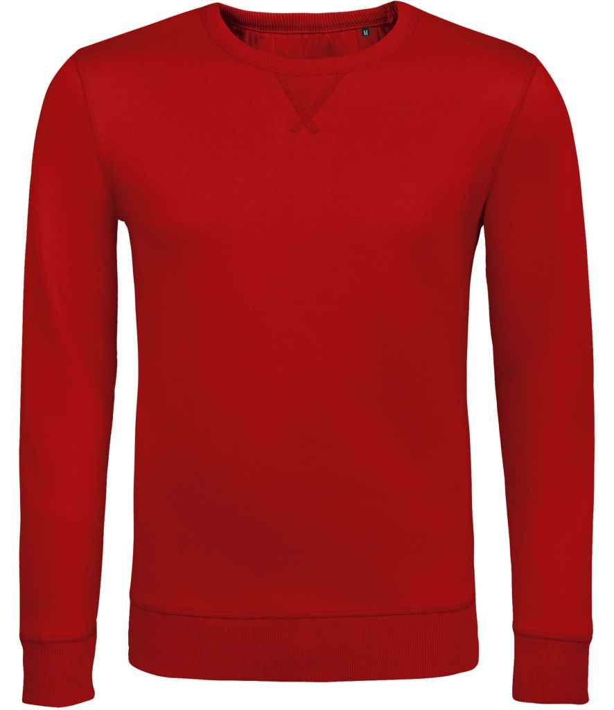 SOL'S Unisex Sully Sweatshirt in Red by SOL'S — Custom branded clothing by Print Press, featuring premium embroidery produced in our specialist print lab in the UK.