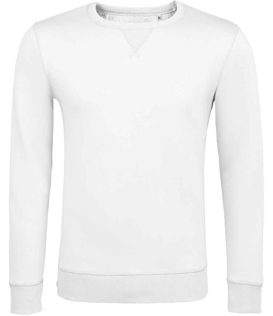 SOL'S Unisex Sully Sweatshirt in White by SOL'S — Custom branded clothing by Print Press, featuring premium embroidery produced in our specialist print lab in the UK.