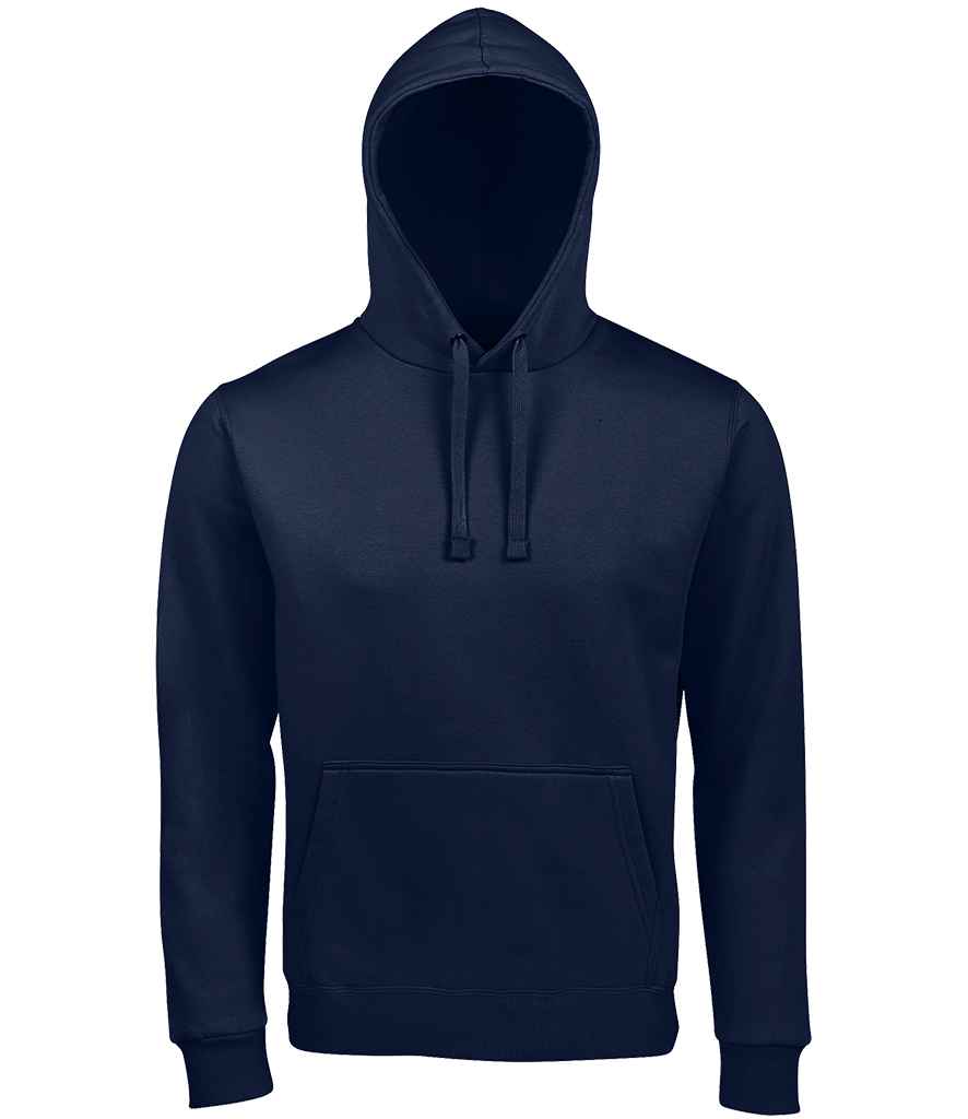 SOL'S Unisex Spencer Hooded Sweatshirt in French Navy by SOL'S — Custom branded clothing by Print Press, featuring premium embroidery produced in our specialist print lab in the UK.