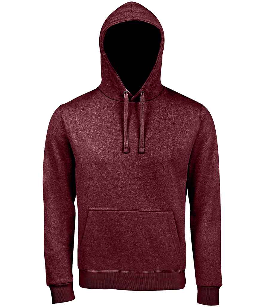 SOL'S Unisex Spencer Hooded Sweatshirt in Heather Oxblood by SOL'S — Custom branded clothing by Print Press, featuring premium embroidery produced in our specialist print lab in the UK.