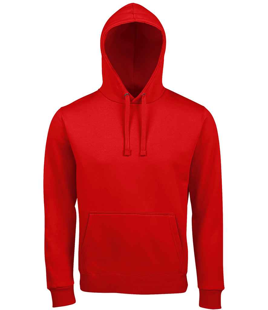 SOL'S Unisex Spencer Hooded Sweatshirt in Red by SOL'S — Custom branded clothing by Print Press, featuring premium embroidery produced in our specialist print lab in the UK.
