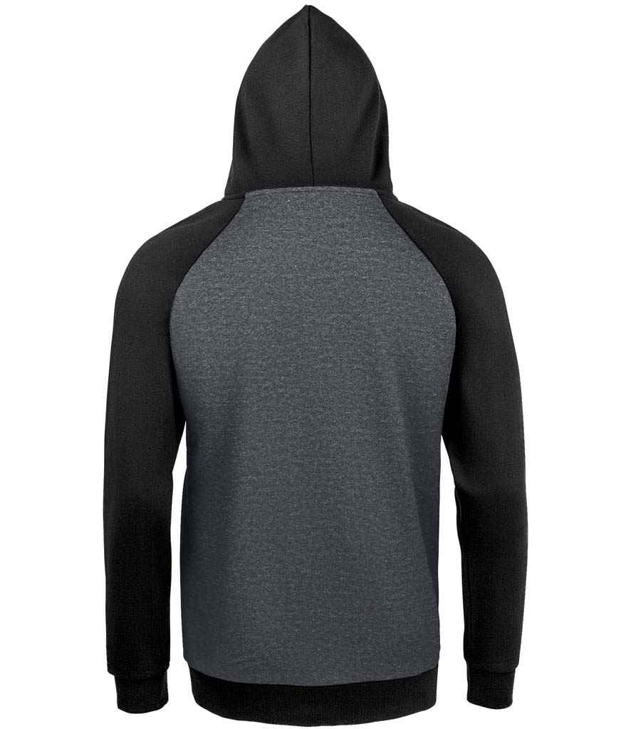 SOL'S Unisex Seattle Contrast Raglan Hoodie in by SOL'S — Custom branded clothing by Print Press, featuring premium embroidery produced in our specialist print lab in the UK.