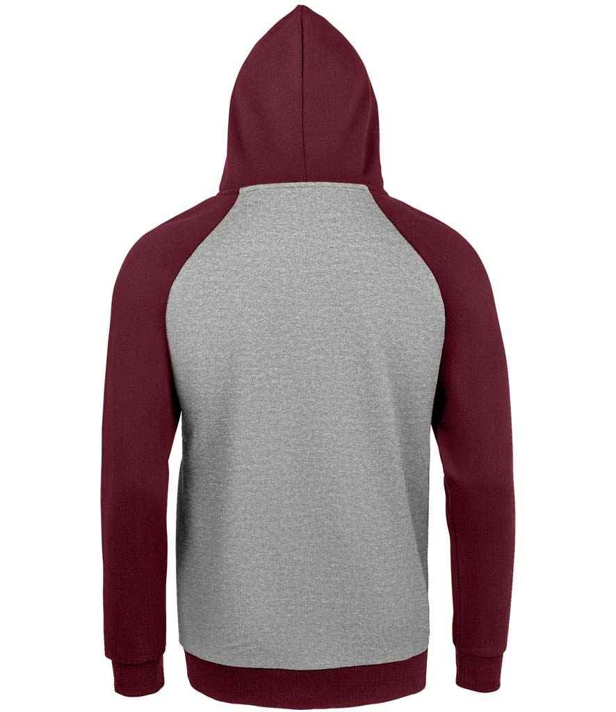 SOL'S Unisex Seattle Contrast Raglan Hoodie in by SOL'S — Custom branded clothing by Print Press, featuring premium embroidery produced in our specialist print lab in the UK.