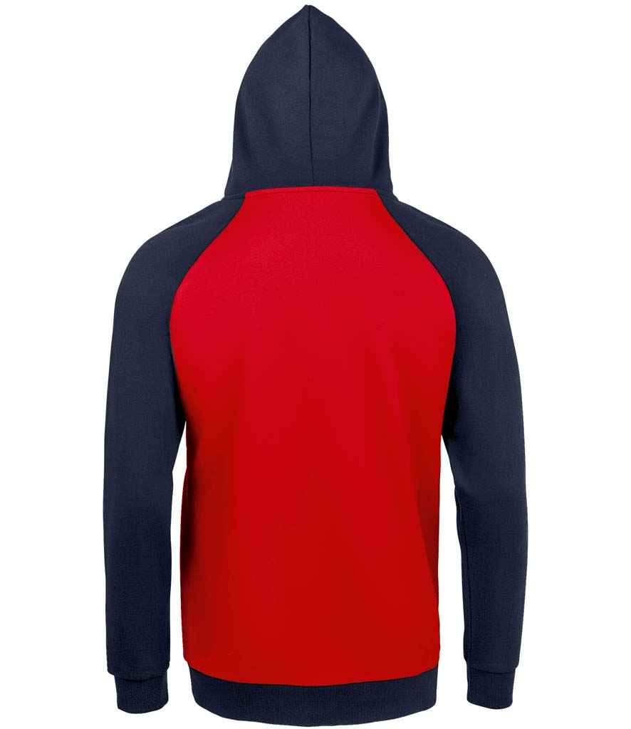 SOL'S Unisex Seattle Contrast Raglan Hoodie in by SOL'S — Custom branded clothing by Print Press, featuring premium embroidery produced in our specialist print lab in the UK.