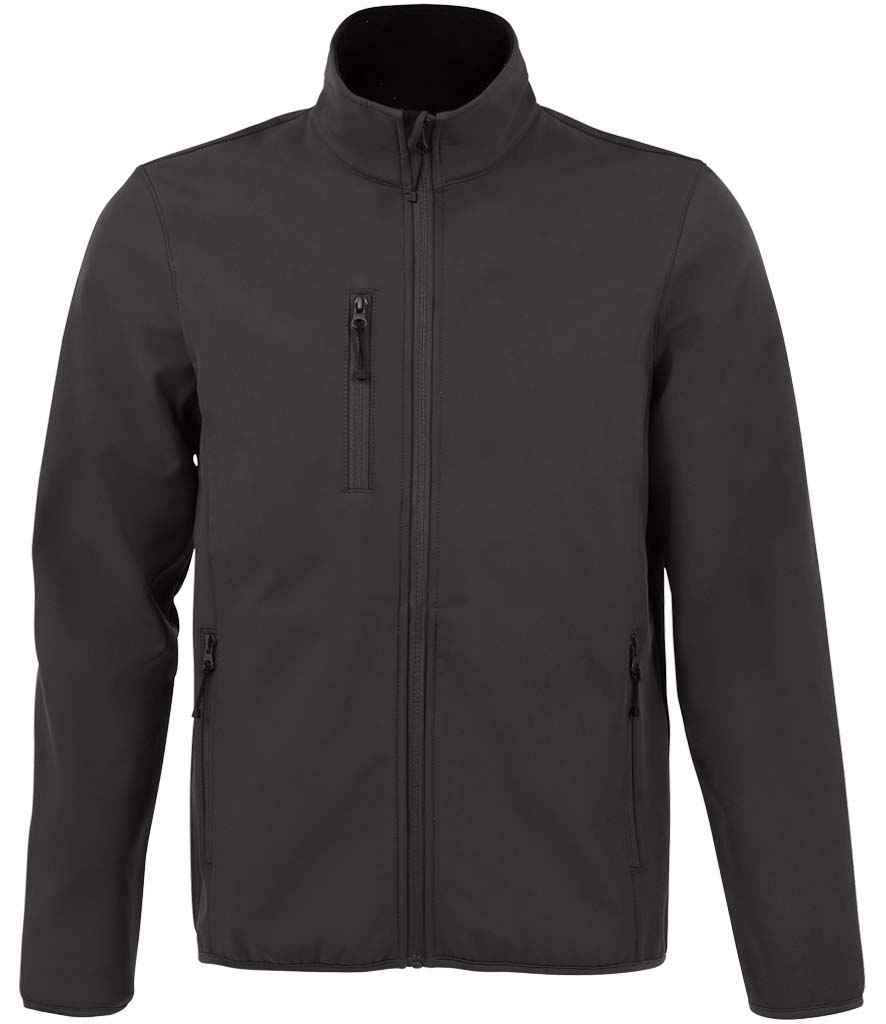 SOL'S Radian Soft Shell Jacket in Charcoal by SOL'S — Custom branded clothing by Print Press, featuring premium embroidery produced in our specialist print lab in the UK.