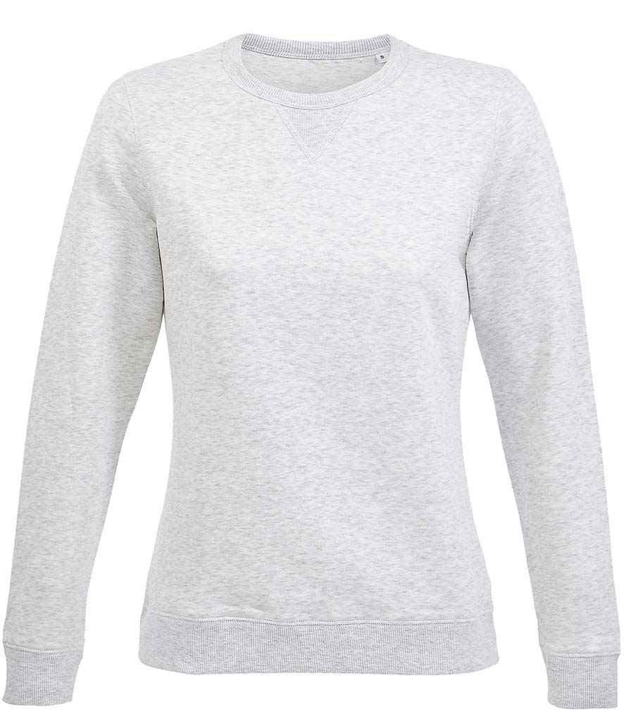 SOL'S Ladies Sully Sweatshirt in Ash by SOL'S — Custom branded clothing by Print Press, featuring premium embroidery produced in our specialist print lab in the UK.
