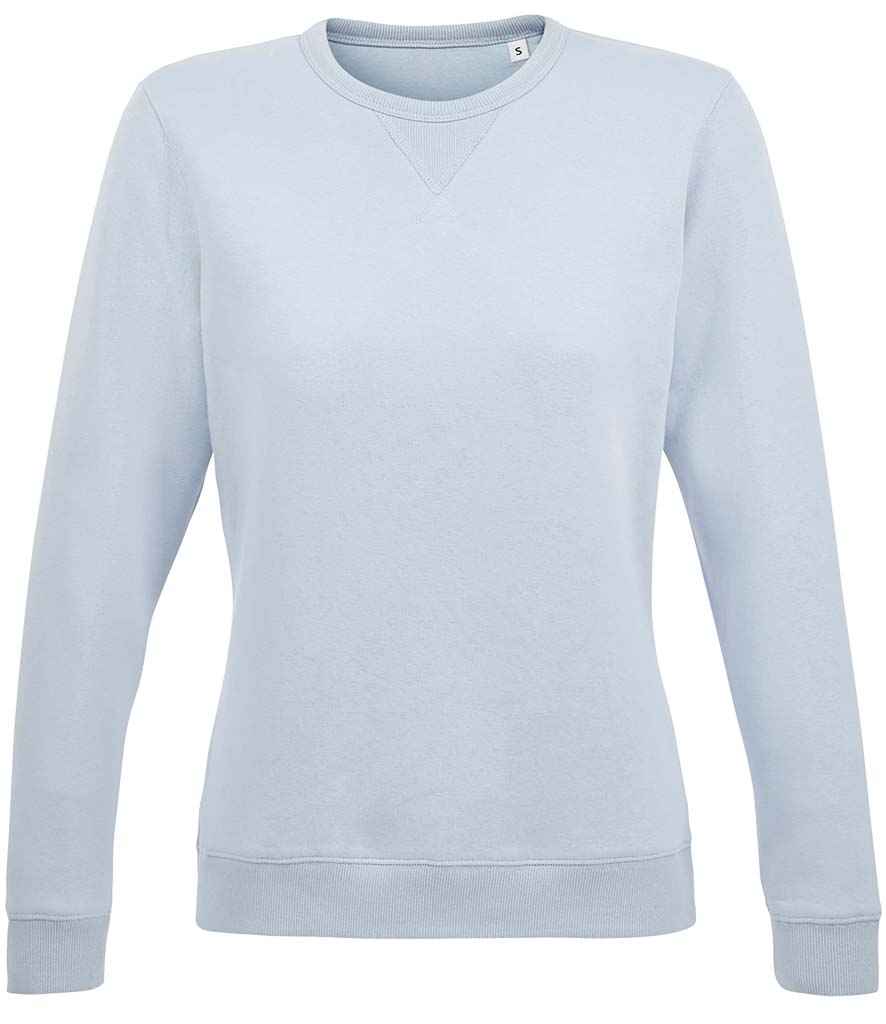 SOL'S Ladies Sully Sweatshirt in Creamy Blue by SOL'S — Custom branded clothing by Print Press, featuring premium embroidery produced in our specialist print lab in the UK.