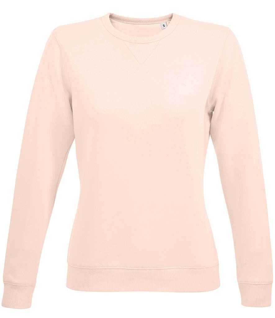 SOL'S Ladies Sully Sweatshirt in Creamy Pink by SOL'S — Custom branded clothing by Print Press, featuring premium embroidery produced in our specialist print lab in the UK.