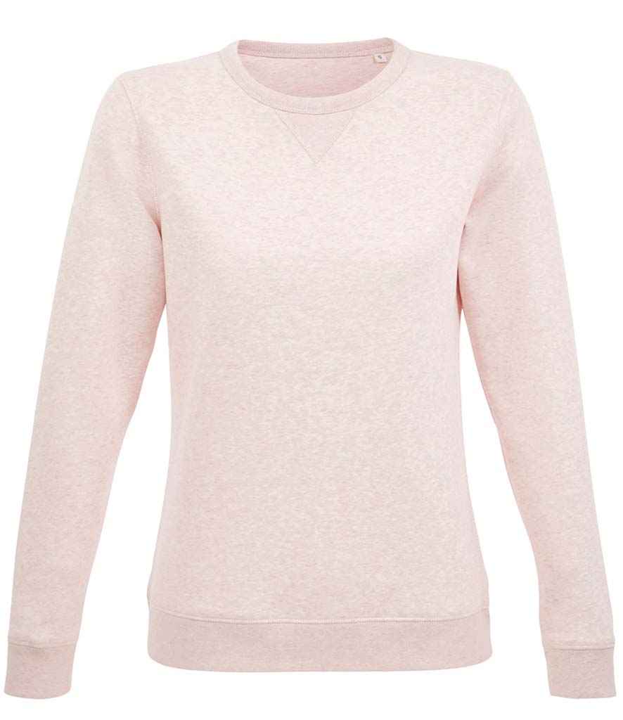 SOL'S Ladies Sully Sweatshirt in Heather Pink by SOL'S — Custom branded clothing by Print Press, featuring premium embroidery produced in our specialist print lab in the UK.