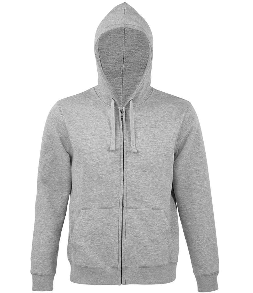 SOL'S Spike Full Zip Hooded Sweatshirt in Grey Marl by SOL'S — Custom branded clothing by Print Press, featuring premium embroidery produced in our specialist print lab in the UK.