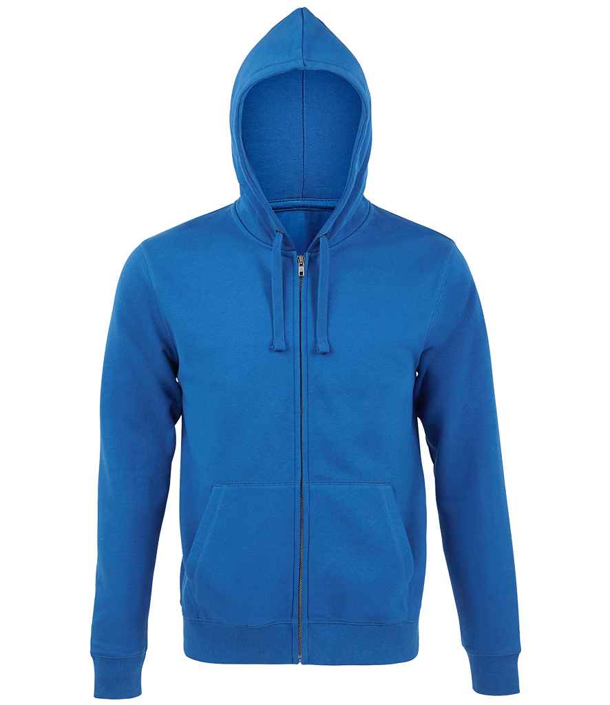 SOL'S Spike Full Zip Hooded Sweatshirt in Royal Blue by SOL'S — Custom branded clothing by Print Press, featuring premium embroidery produced in our specialist print lab in the UK.