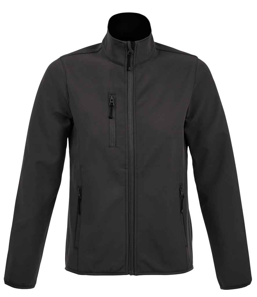 SOL'S Ladies Radian Soft Shell Jacket in Charcoal by SOL'S — Custom branded clothing by Print Press, featuring premium embroidery produced in our specialist print lab in the UK.