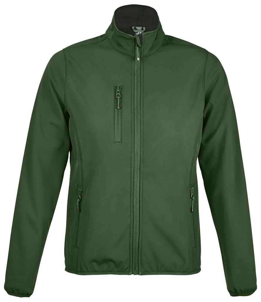 SOL'S Ladies Radian Soft Shell Jacket in Forest Green by SOL'S — Custom branded clothing by Print Press, featuring premium embroidery produced in our specialist print lab in the UK.