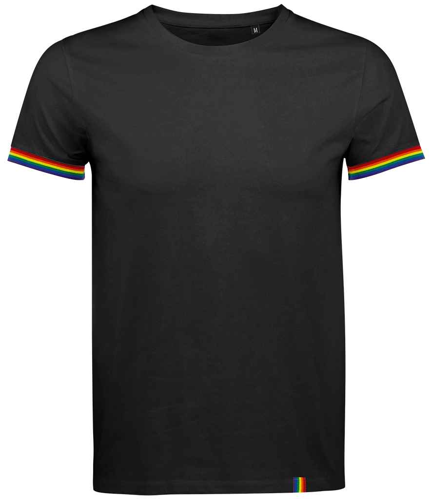SOL'S Rainbow T-Shirt in Deep Black Multicolour by SOL'S — Custom branded clothing by Print Press, featuring premium embroidery produced in our specialist print lab in the UK.