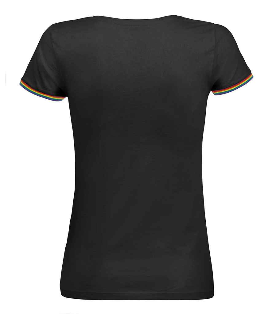 SOL'S Ladies Rainbow T-Shirt in by SOL'S — Custom branded clothing by Print Press, featuring premium embroidery produced in our specialist print lab in the UK.