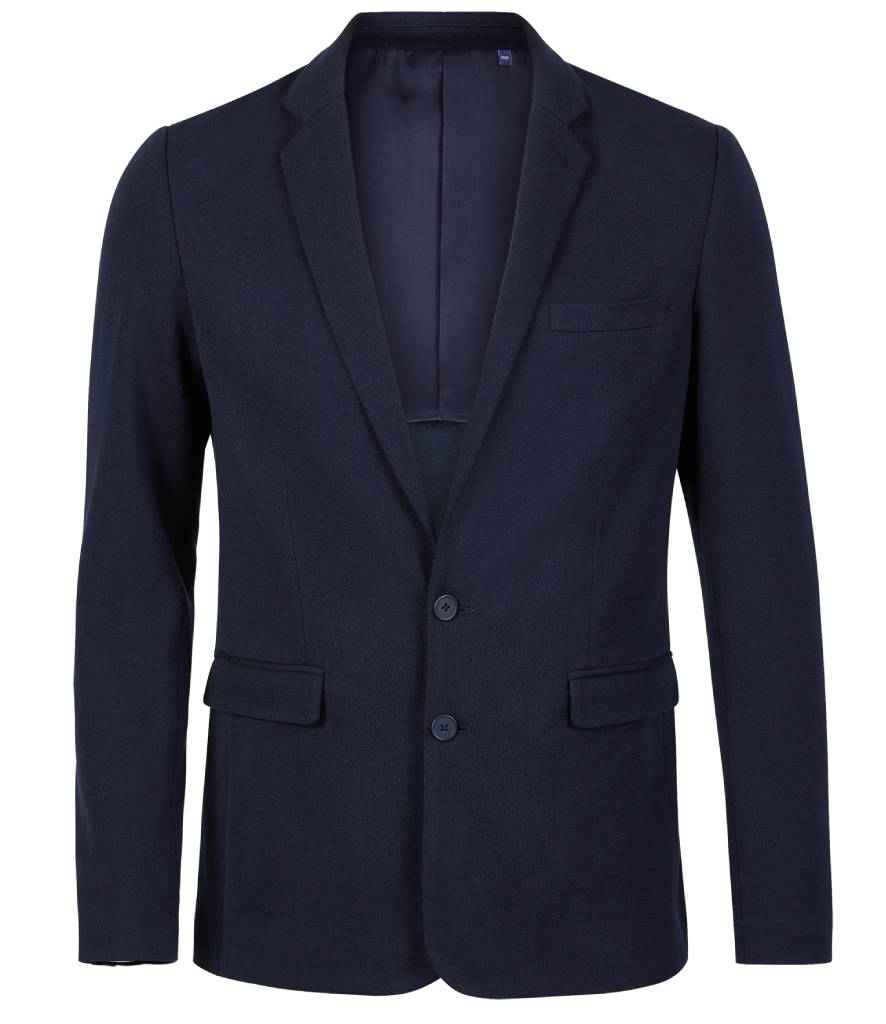 NEOBLU Marcel Piqué Blazer in Night Blue by NEOBLU — Custom branded clothing by Print Press, featuring premium embroidery produced in our specialist print lab in the UK.