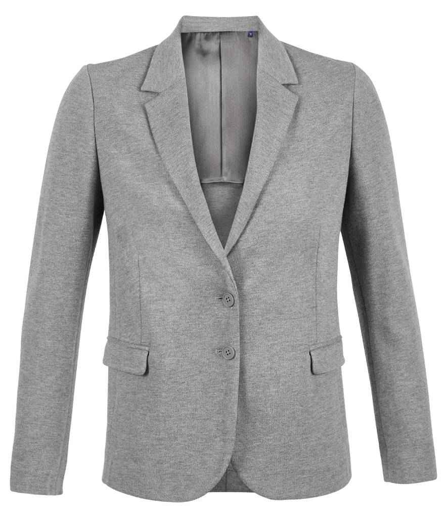 NEOBLU Ladies Marcel Piqué Blazer in Grey Marl by NEOBLU — Custom branded clothing by Print Press, featuring premium embroidery produced in our specialist print lab in the UK.