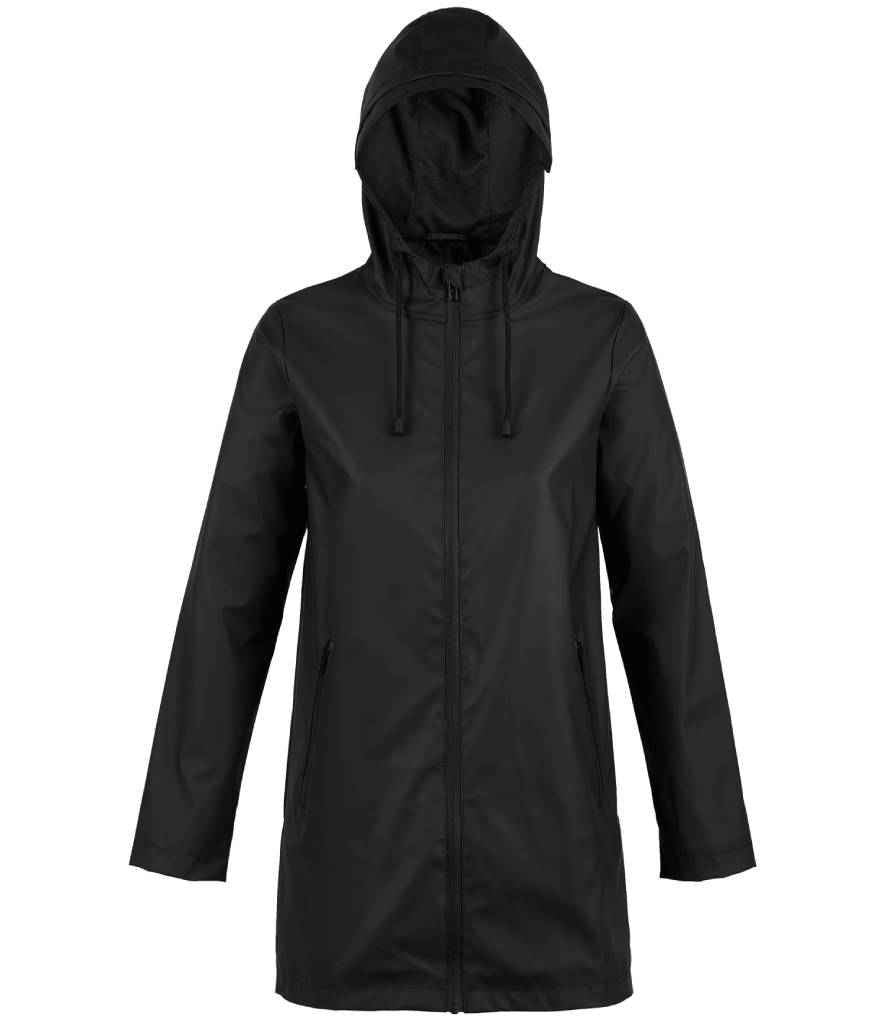 NEOBLU Ladies Antoine Wax Parka Jacket in Deep Black by NEOBLU — Custom branded clothing by Print Press, featuring premium embroidery produced in our specialist print lab in the UK.