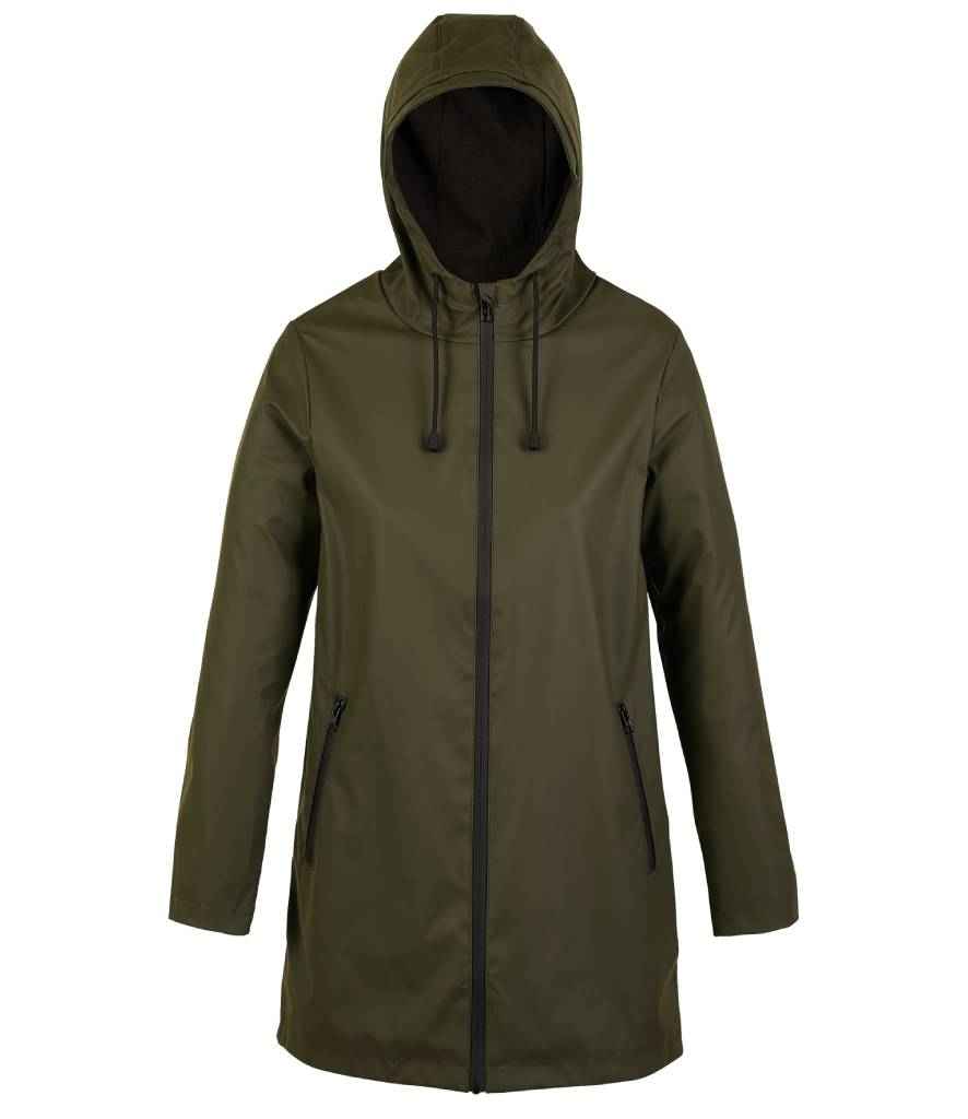 NEOBLU Ladies Antoine Wax Parka Jacket in Deep Khaki by NEOBLU — Custom branded clothing by Print Press, featuring premium embroidery produced in our specialist print lab in the UK.