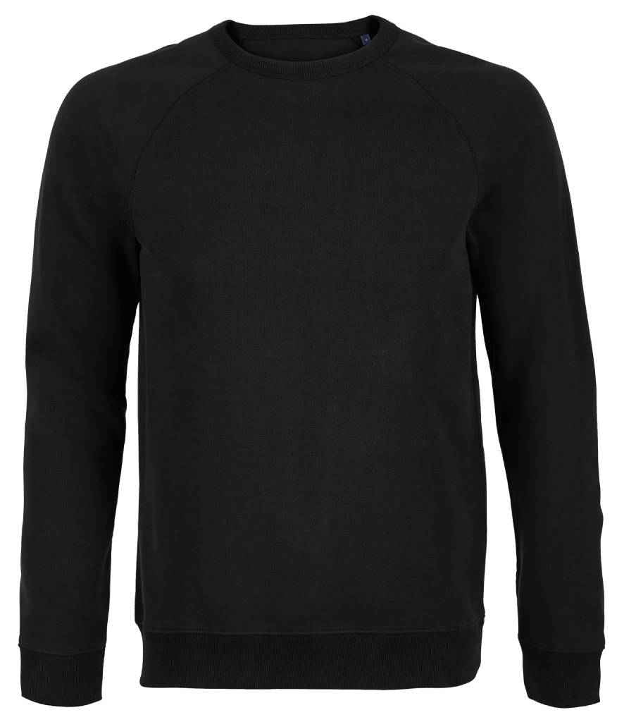 NEOBLU Nelson French Terry Sweatshirt in Deep Black by NEOBLU — Custom branded clothing by Print Press, featuring premium embroidery produced in our specialist print lab in the UK.