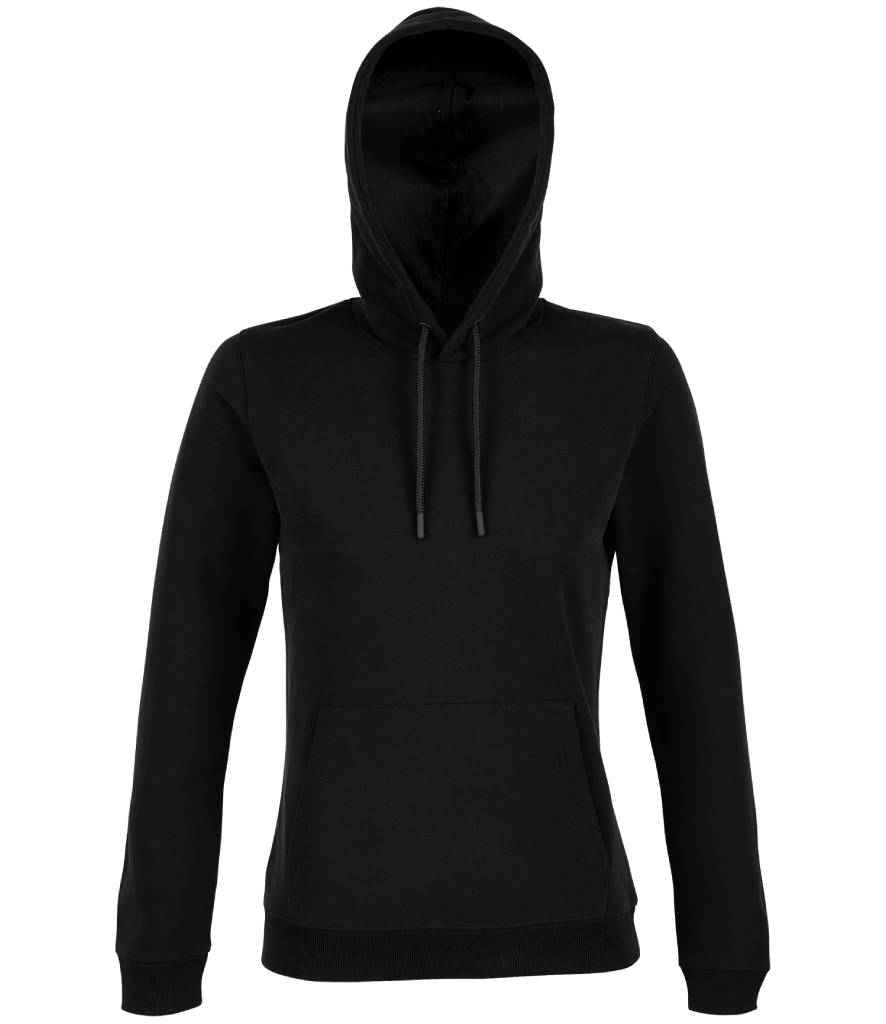NEOBLU Ladies Nicholas French Terry Hoodie in Deep Black by NEOBLU — Custom branded clothing by Print Press, featuring premium embroidery produced in our specialist print lab in the UK.