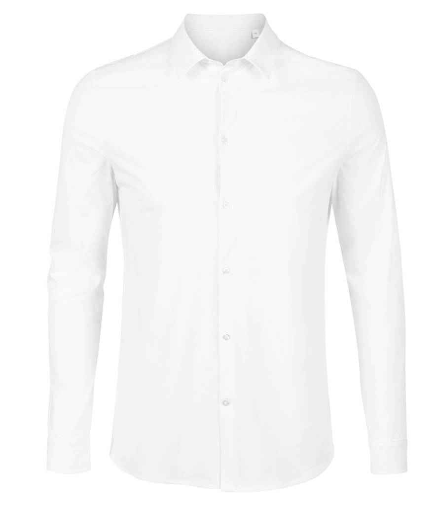 NEOBLU Balthazar Jersey Long Sleeve Shirt in Optic White by NEOBLU — Custom branded clothing by Print Press, featuring premium embroidery produced in our specialist print lab in the UK.