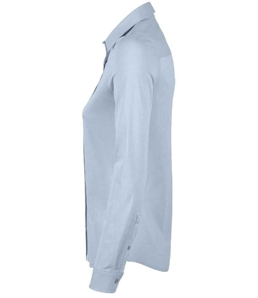 NEOBLU Ladies Balthazar Jersey Long Sleeve Shirt in by NEOBLU — Custom branded clothing by Print Press, featuring premium embroidery produced in our specialist print lab in the UK.