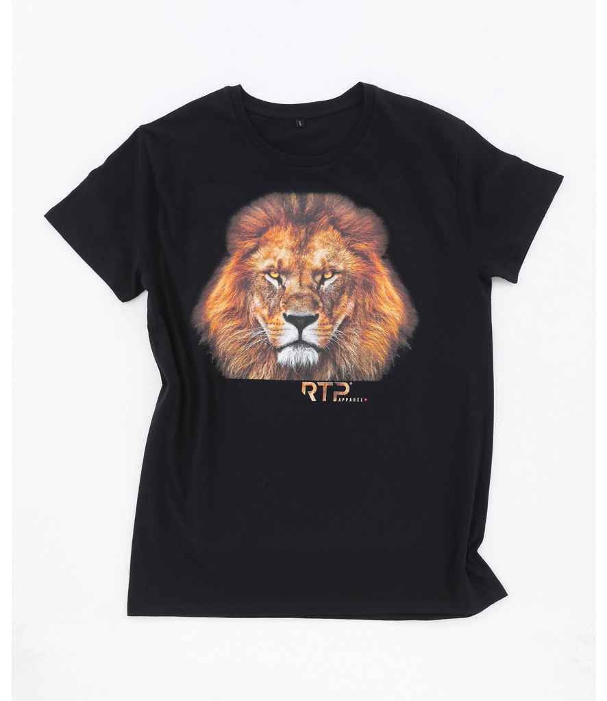 RTP Apparel Tempo 145 Organic T-Shirt in Deep Black by RTP Apparel — Custom branded clothing by Print Press, featuring premium embroidery produced in our specialist print lab in the UK.