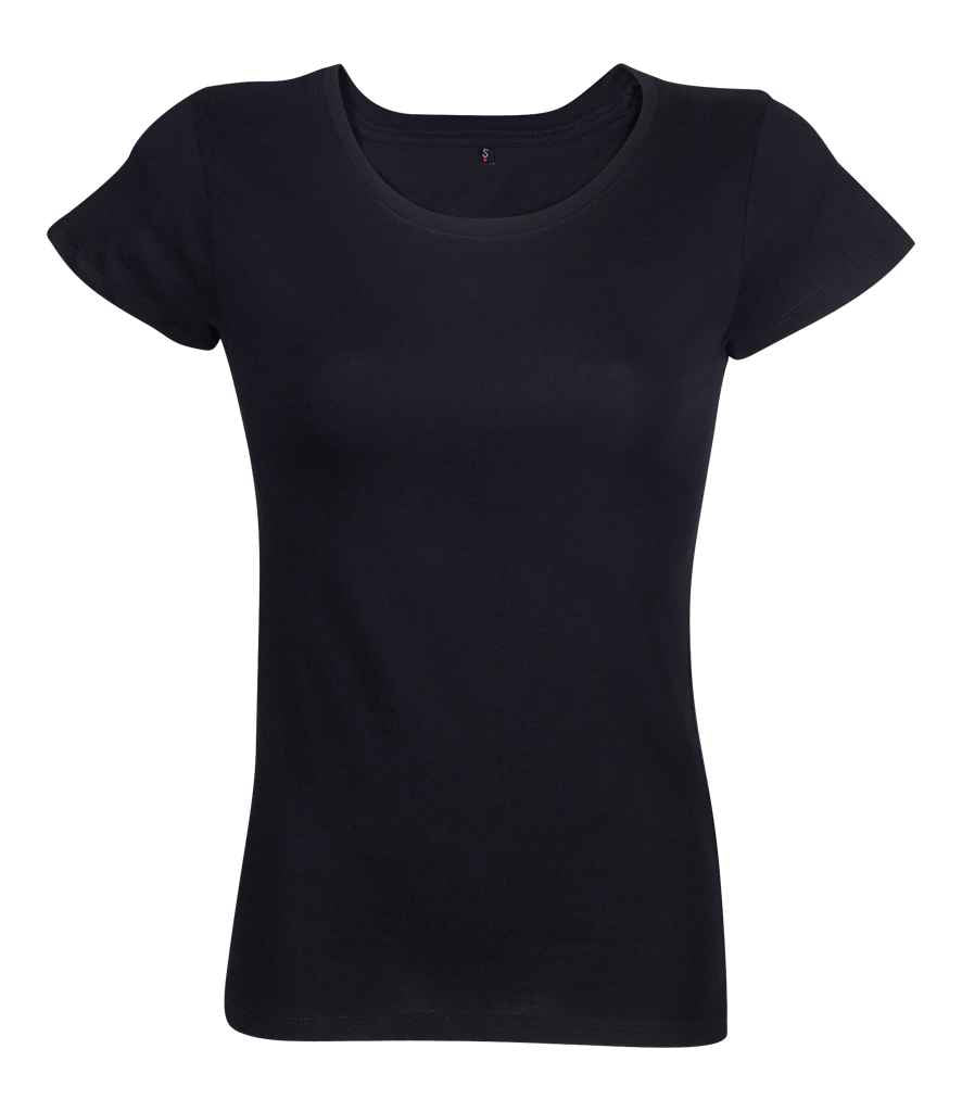 RTP Apparel Ladies Tempo 145 Organic T-Shirt in Deep Black by RTP Apparel — Custom branded clothing by Print Press, featuring premium embroidery produced in our specialist print lab in the UK.