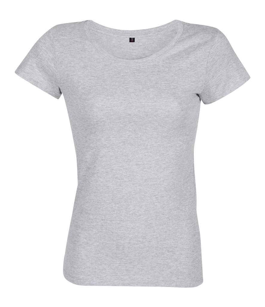 RTP Apparel Ladies Tempo 145 Organic T-Shirt in Grey Melange by RTP Apparel — Custom branded clothing by Print Press, featuring premium embroidery produced in our specialist print lab in the UK.