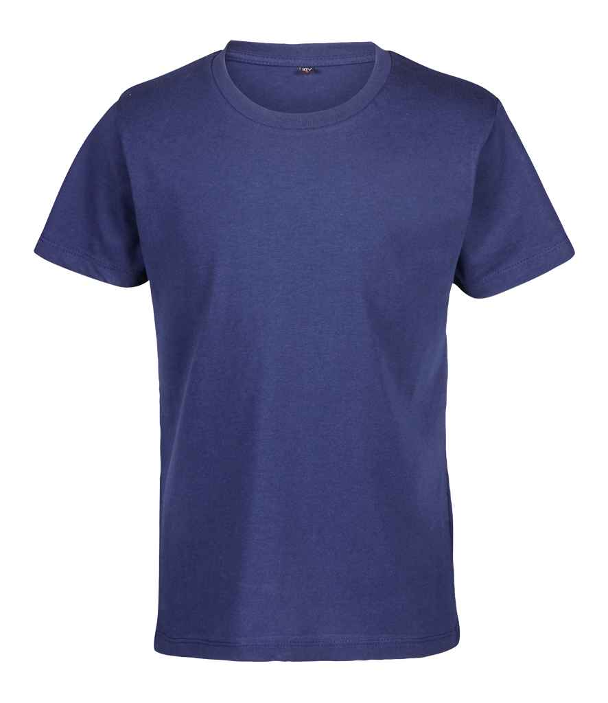 RTP Apparel Kids Tempo 145 Organic T-Shirt in French Navy by RTP Apparel — Custom branded clothing by Print Press, featuring premium embroidery produced in our specialist print lab in the UK.