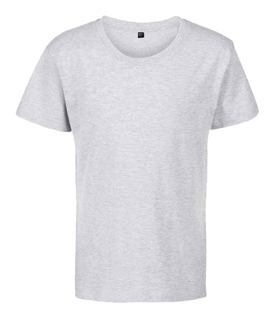 RTP Apparel Kids Tempo 145 Organic T-Shirt in Grey Melange by RTP Apparel — Custom branded clothing by Print Press, featuring premium embroidery produced in our specialist print lab in the UK.