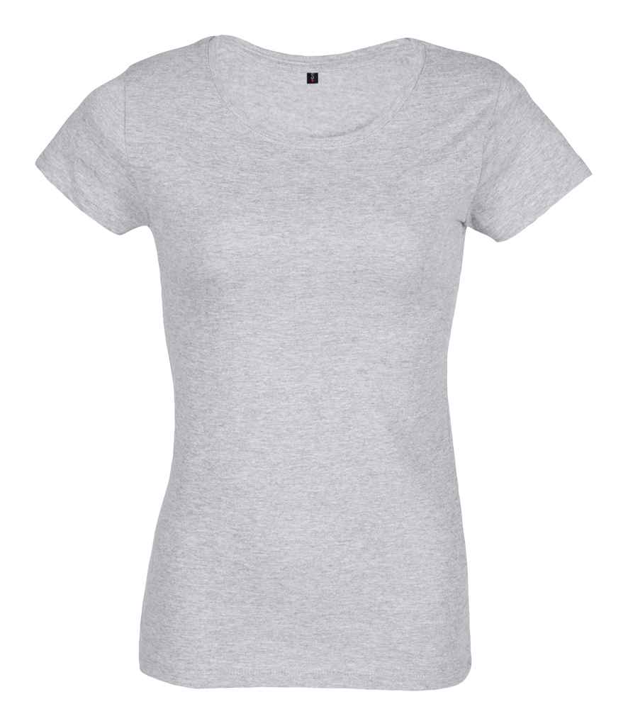 RTP Apparel Ladies Tempo 185 Organic T-Shirt in Grey Melange by RTP Apparel — Custom branded clothing by Print Press, featuring premium embroidery produced in our specialist print lab in the UK.