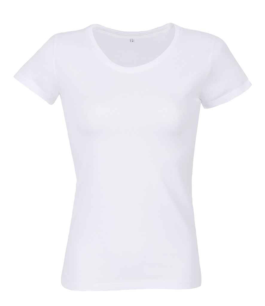 RTP Apparel Ladies Tempo 185 Organic T-Shirt in White by RTP Apparel — Custom branded clothing by Print Press, featuring premium embroidery produced in our specialist print lab in the UK.