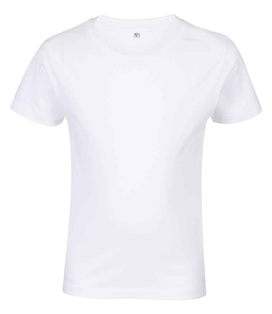 RTP Apparel Kids Tempo 185 Organic T-Shirt in White by RTP Apparel — Custom branded clothing by Print Press, featuring premium embroidery produced in our specialist print lab in the UK.