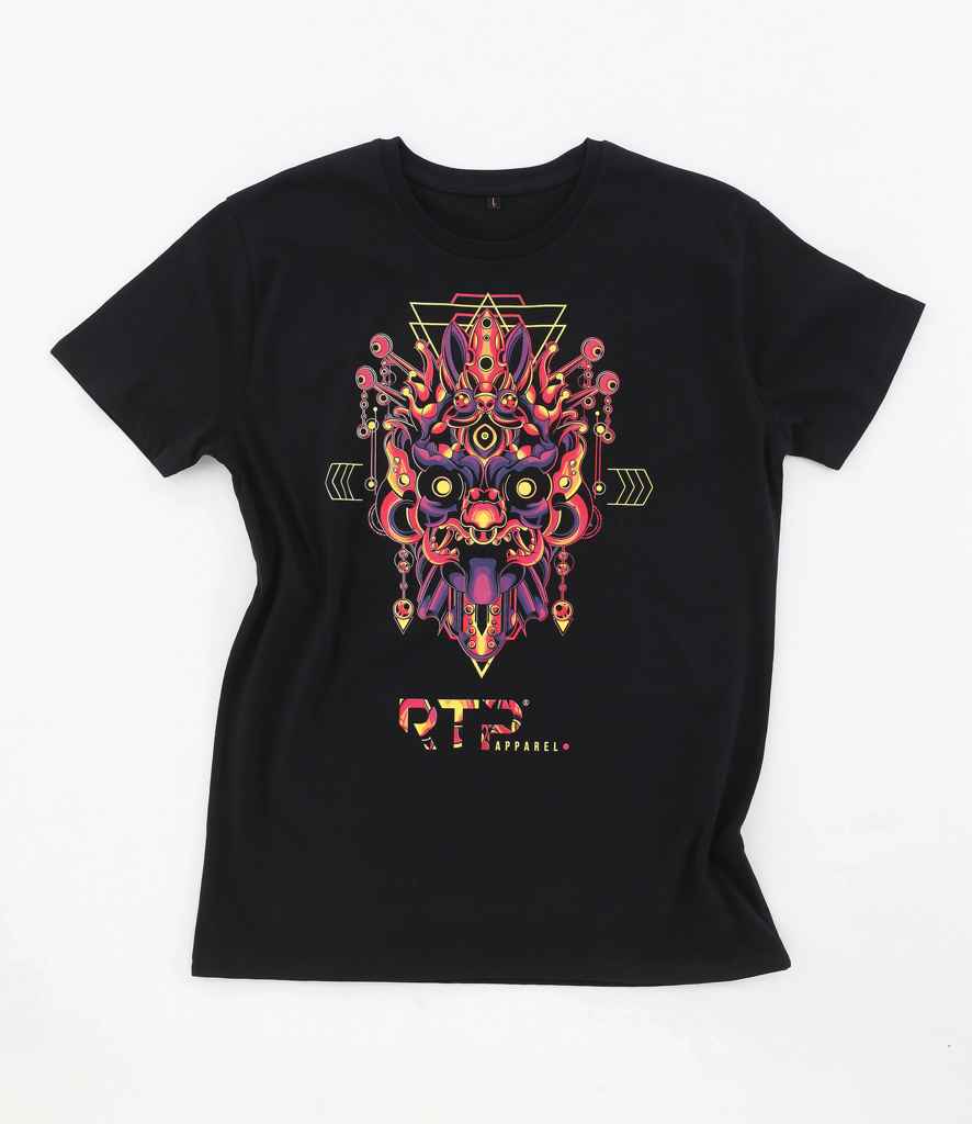RTP Apparel Cosmic 155 Organic T-Shirt in Deep Black by RTP Apparel — Custom branded clothing by Print Press, featuring premium embroidery produced in our specialist print lab in the UK.