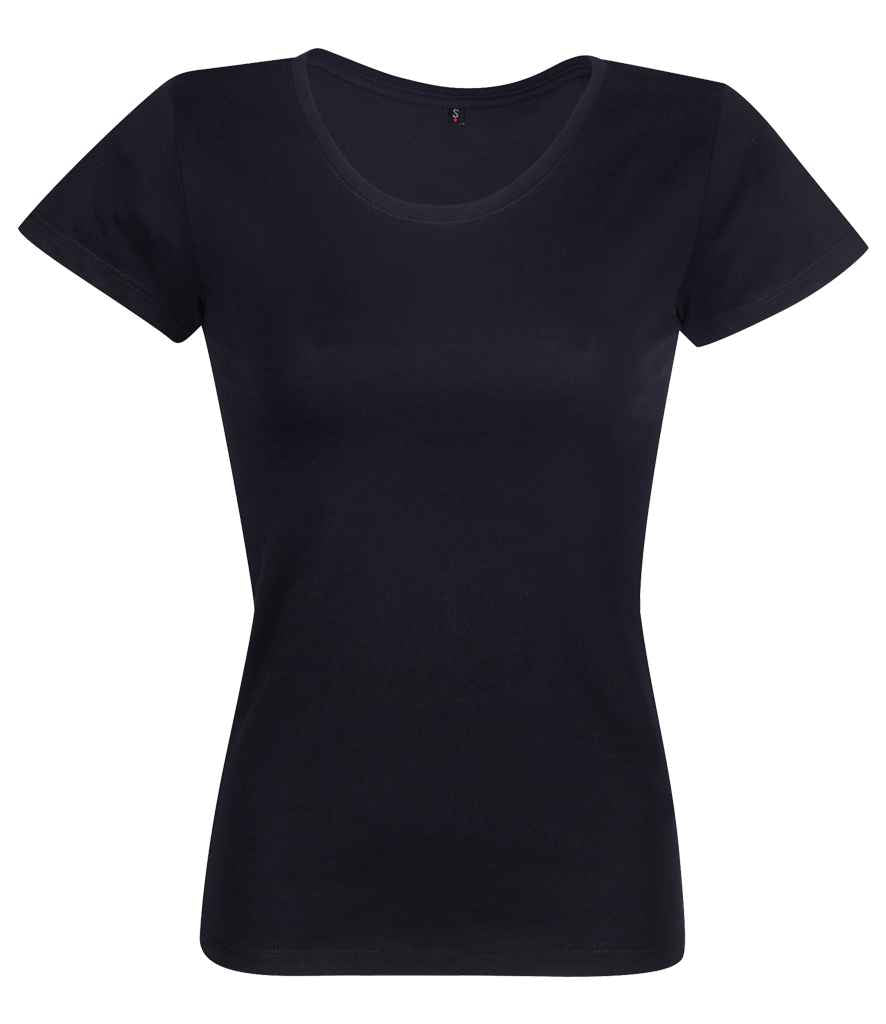 RTP Apparel Ladies Cosmic 155 Organic T-Shirt in Deep Black by RTP Apparel — Custom branded clothing by Print Press, featuring premium embroidery produced in our specialist print lab in the UK.