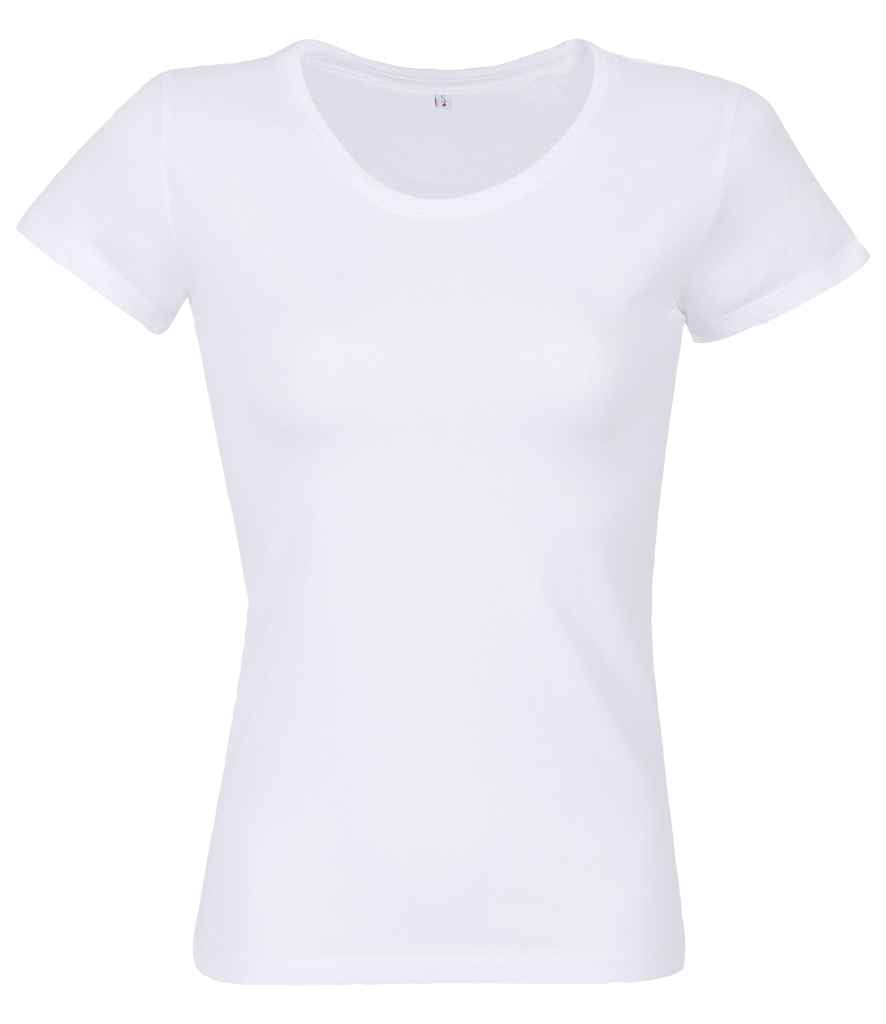 RTP Apparel Ladies Cosmic 155 Organic T-Shirt in White by RTP Apparel — Custom branded clothing by Print Press, featuring premium embroidery produced in our specialist print lab in the UK.