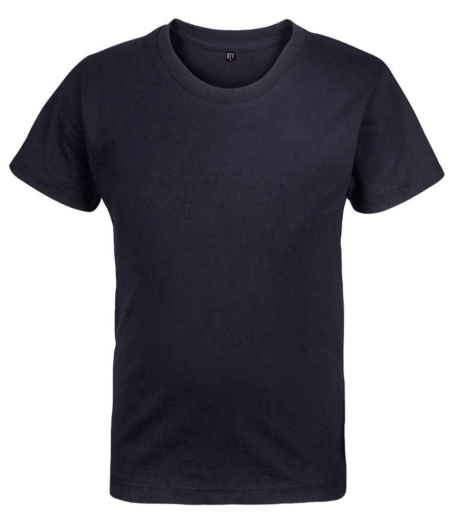 RTP Apparel Kids Cosmic 155 Organic T-Shirt in Deep Black by RTP Apparel — Custom branded clothing by Print Press, featuring premium embroidery produced in our specialist print lab in the UK.