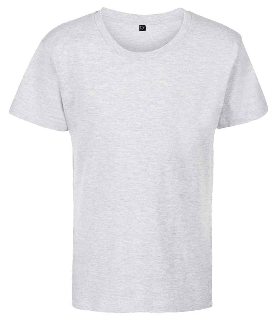 RTP Apparel Kids Cosmic 155 Organic T-Shirt in Grey Melange by RTP Apparel — Custom branded clothing by Print Press, featuring premium embroidery produced in our specialist print lab in the UK.