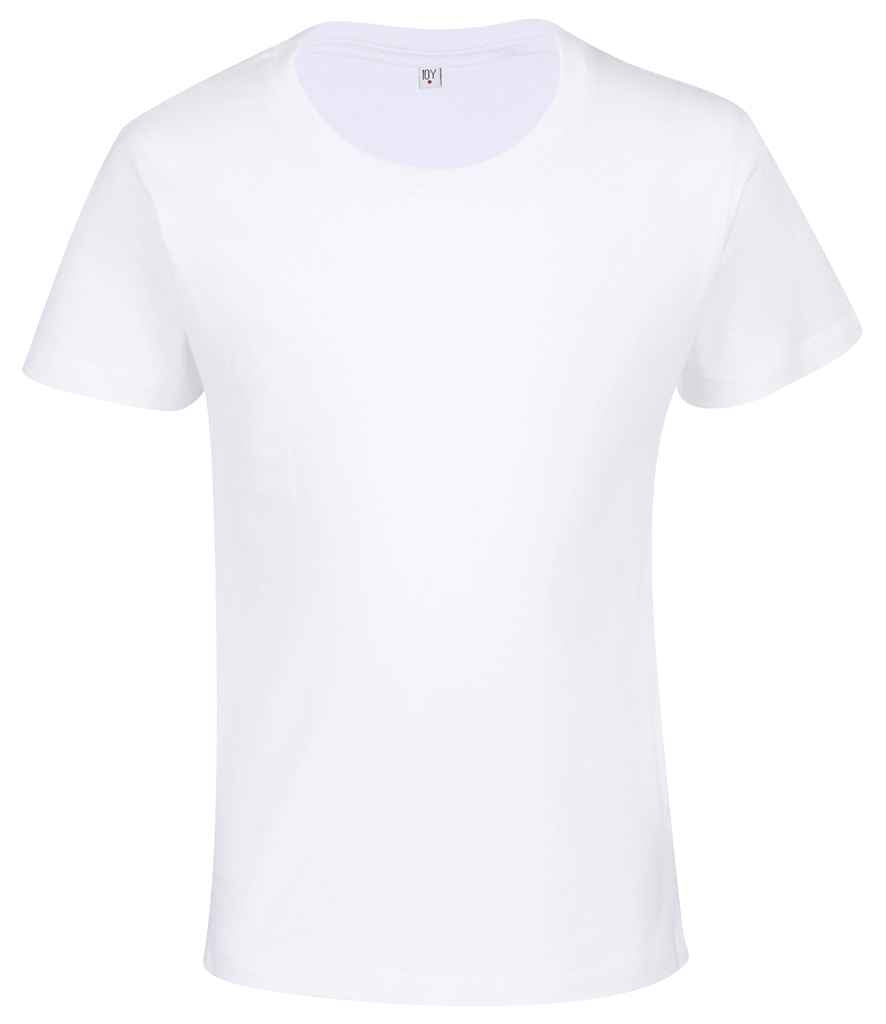 RTP Apparel Kids Cosmic 155 Organic T-Shirt in White by RTP Apparel — Custom branded clothing by Print Press, featuring premium embroidery produced in our specialist print lab in the UK.