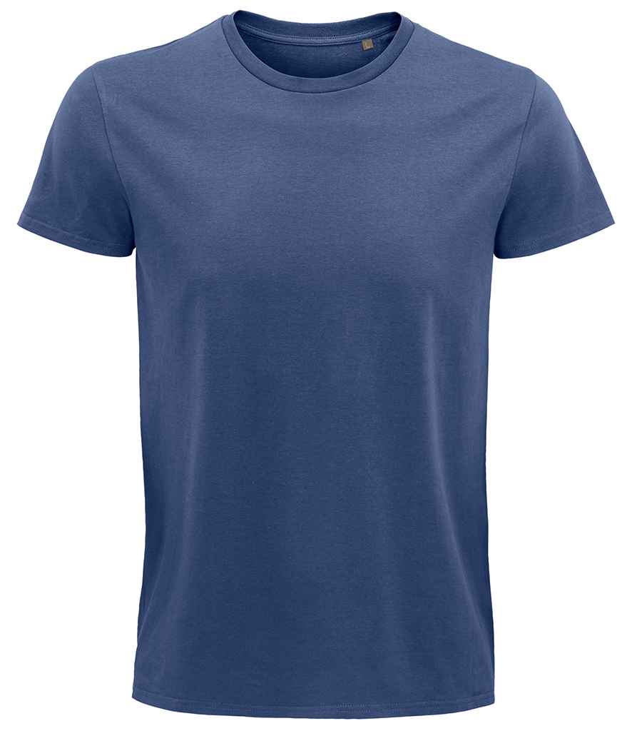 SOL'S Pioneer Organic T-Shirt in Denim by SOL'S — Custom branded clothing by Print Press, featuring premium embroidery produced in our specialist print lab in the UK.