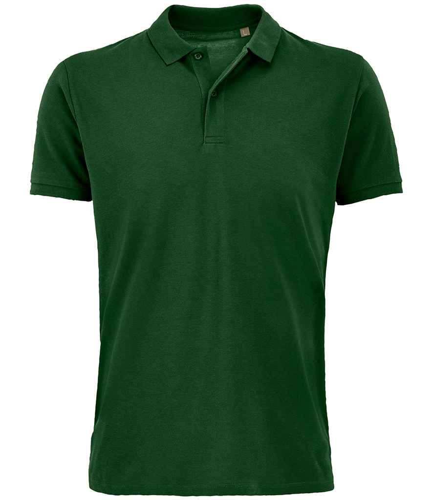 SOL'S Planet Organic Piqué Polo Shirt in Bottle Green by SOL'S — Custom branded clothing by Print Press, featuring premium embroidery produced in our specialist print lab in the UK.