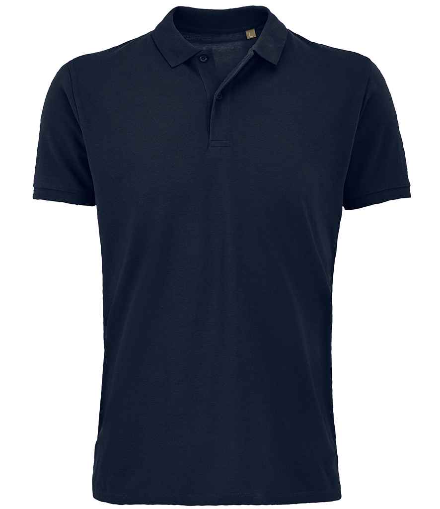 SOL'S Planet Organic Piqué Polo Shirt in French Navy by SOL'S — Custom branded clothing by Print Press, featuring premium embroidery produced in our specialist print lab in the UK.